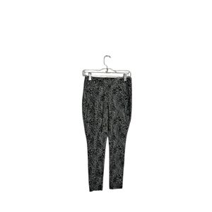 Chico's Monochrome Women's 4P Gray Black Stretchy Animal Print Ankle Leggings